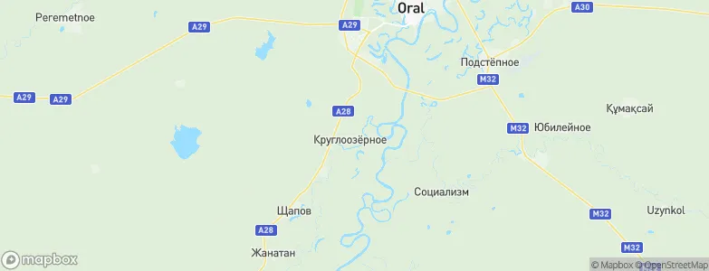Krūgloozernoe, Kazakhstan Map