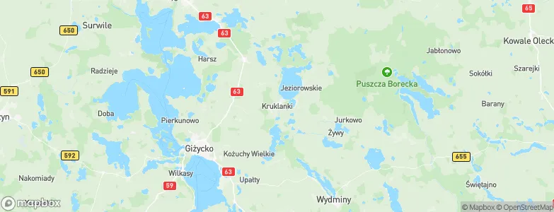 Kruklanki, Poland Map