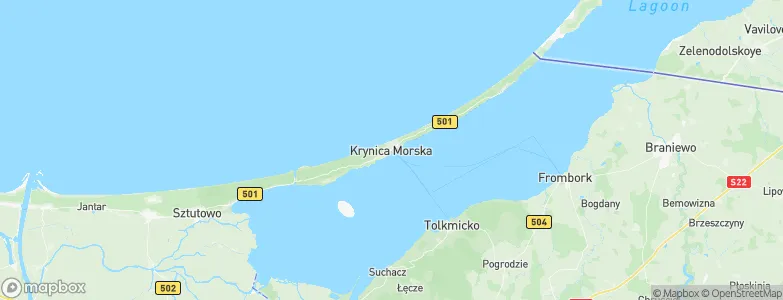 Krynica Morska, Poland Map