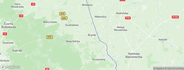 Krynki, Poland Map