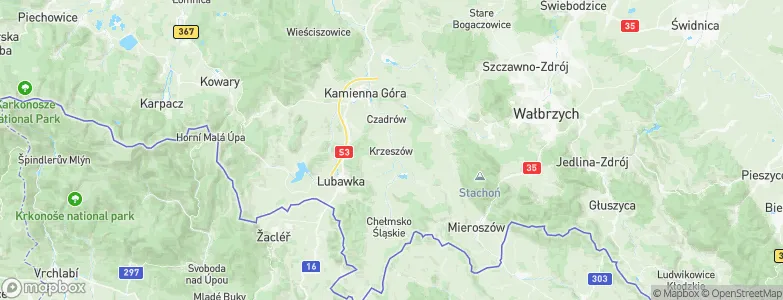 Krzeszów, Poland Map
