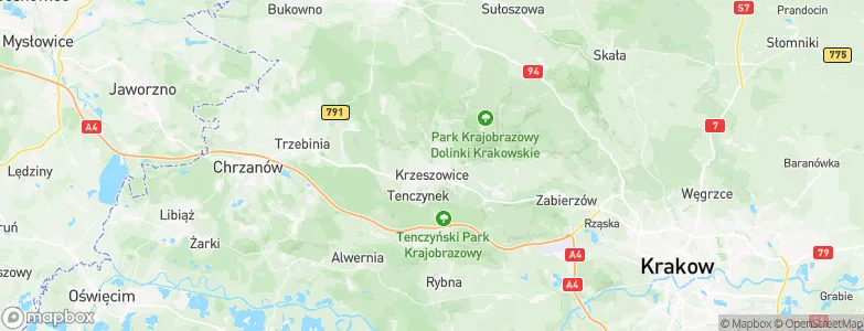 Krzeszowice, Poland Map