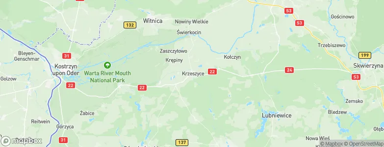 Krzeszyce, Poland Map