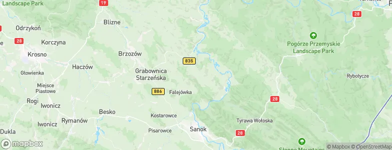 Krzywe, Poland Map