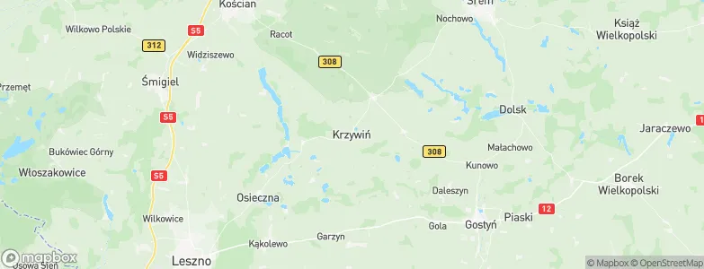 Krzywiń, Poland Map