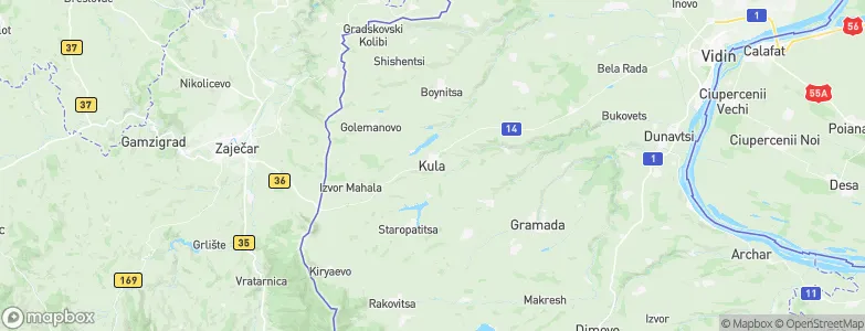 Kula, Bulgaria Map