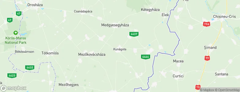 Kunágota, Hungary Map