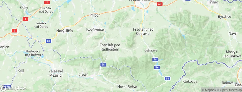 Kunčice pod Ondřejníkem, Czechia Map