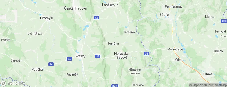 Kunčina, Czechia Map