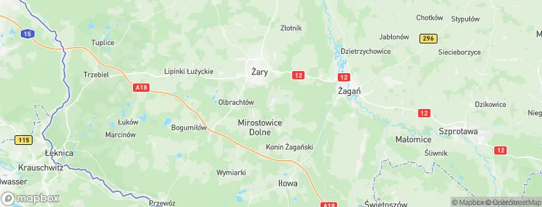Kunice Żarskie, Poland Map