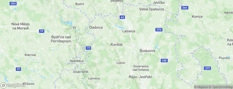 Kunštát, Czechia Map