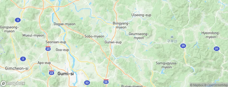 Kunwi, South Korea Map