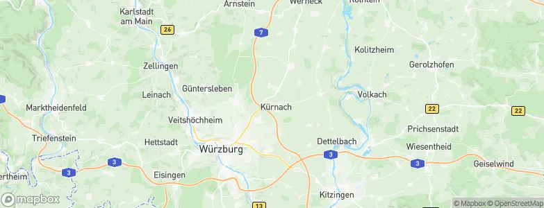 Kürnach, Germany Map