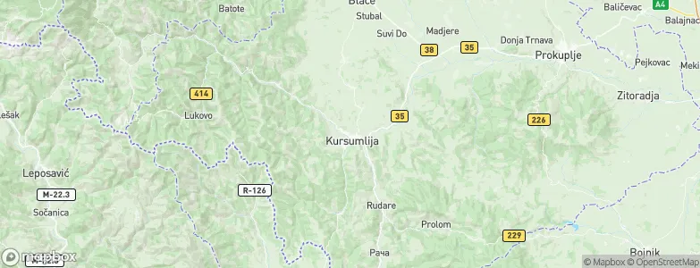 Kuršumlija, Serbia Map