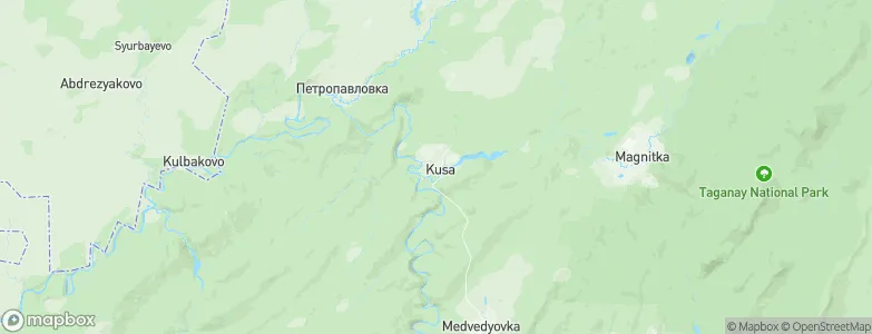 Kusa, Russia Map