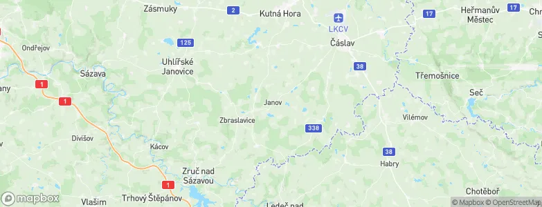 Kutná Hora District, Czechia Map