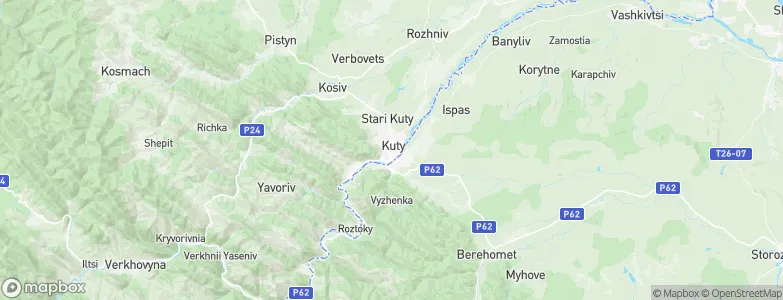 Kuty, Ukraine Map