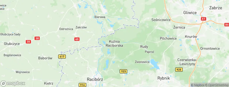 Kuźnia Raciborska, Poland Map