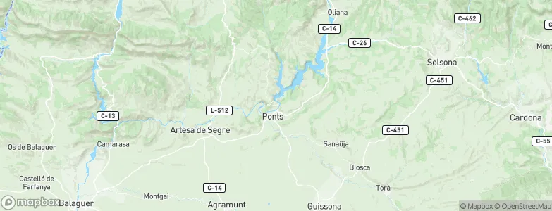 la Baronia de Rialb, Spain Map