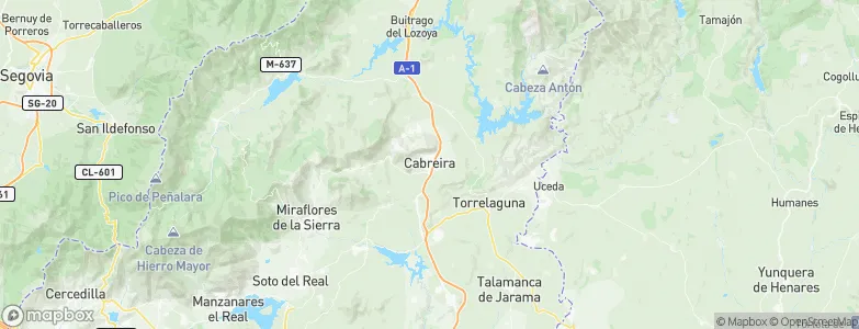 La Cabrera, Spain Map