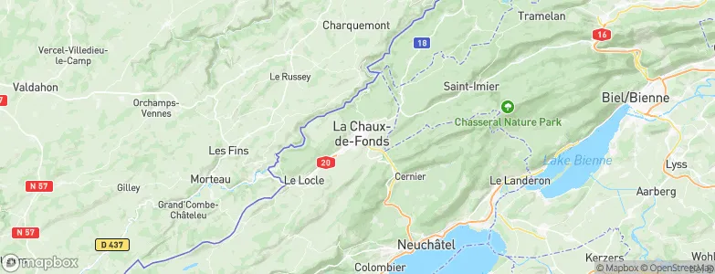 La Chaux-de-Fonds, Switzerland Map