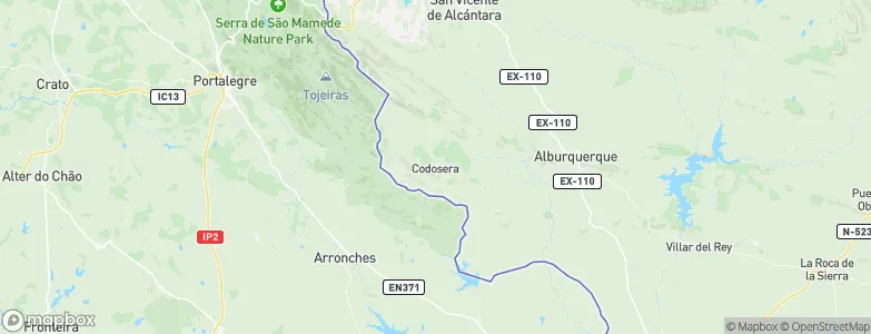 La Codosera, Spain Map