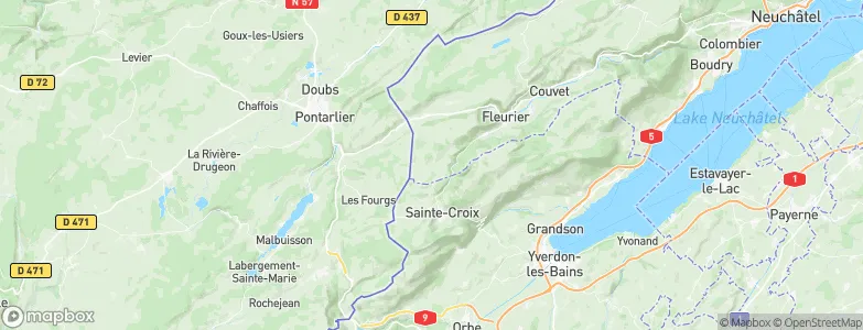 La Côte-aux-Fées, Switzerland Map