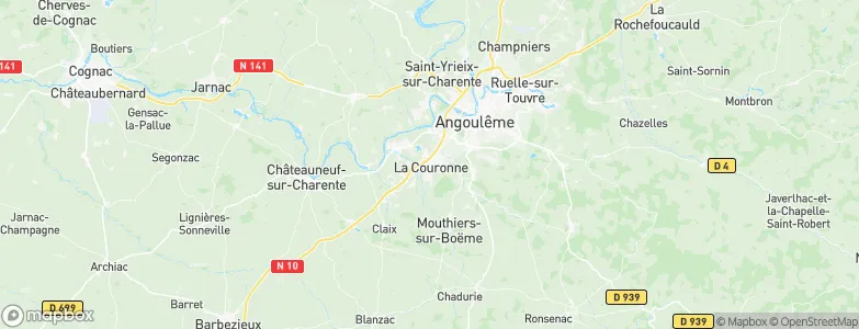 La Couronne, France Map