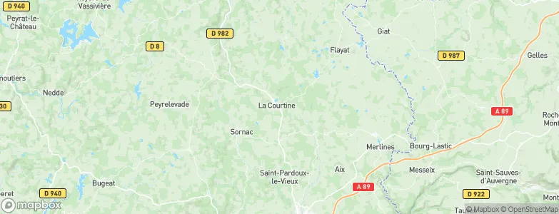 La Courtine, France Map