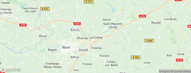 La Crèche, France Map