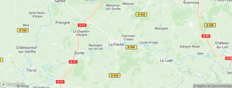 La Flèche, France Map