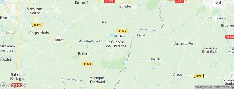 La Guerche-de-Bretagne, France Map