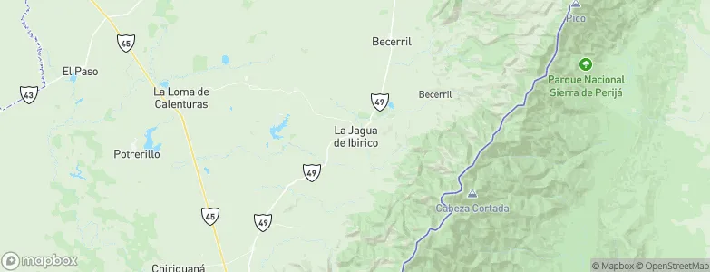 La Jagua de Ibirico, Colombia Map