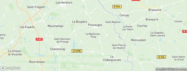 La Meilleraie-Tillay, France Map