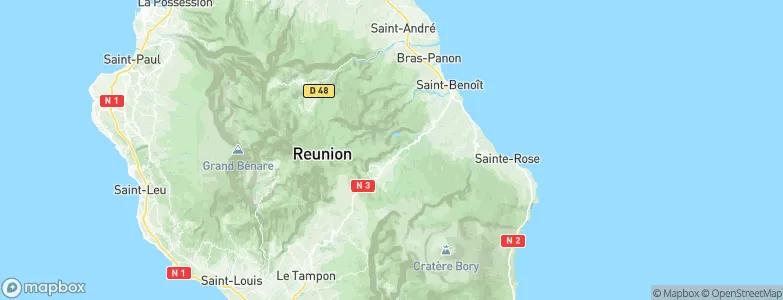 La Plaine-des-Palmistes, Réunion Map