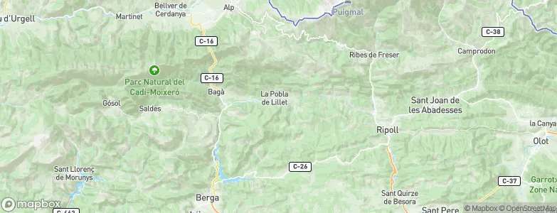la Pobla de Lillet, Spain Map