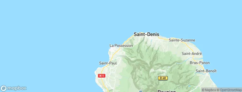 La Possession, Réunion Map