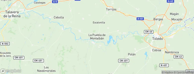 La Puebla de Montalbán, Spain Map