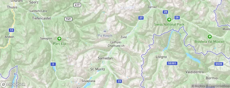 La Punt-Chamues-ch, Switzerland Map