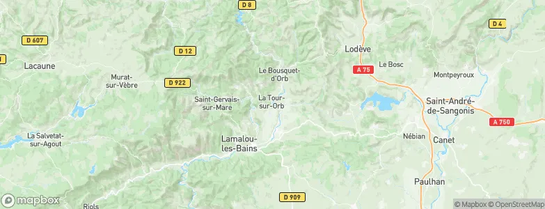La Tour-sur-Orb, France Map