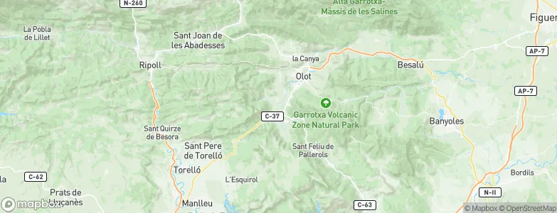la Vall d'en Bas, Spain Map