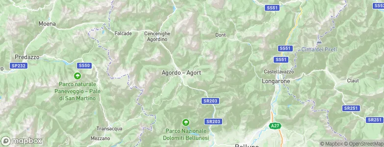 La Valle Agordina, Italy Map