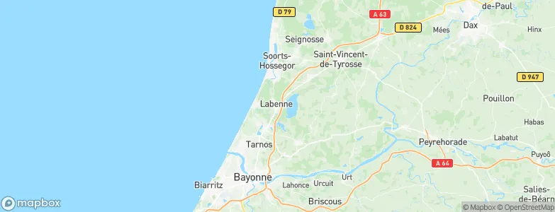 Labenne, France Map