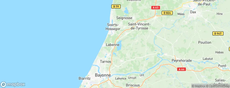Labenne, France Map