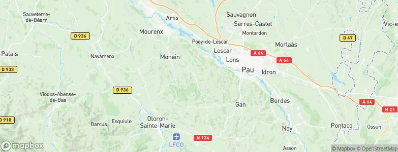 Lacommande, France Map