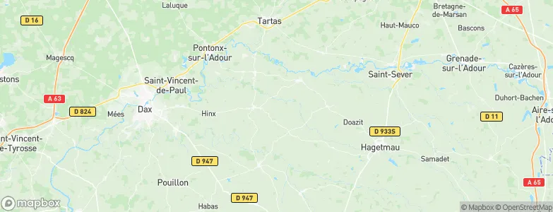 Lahosse, France Map