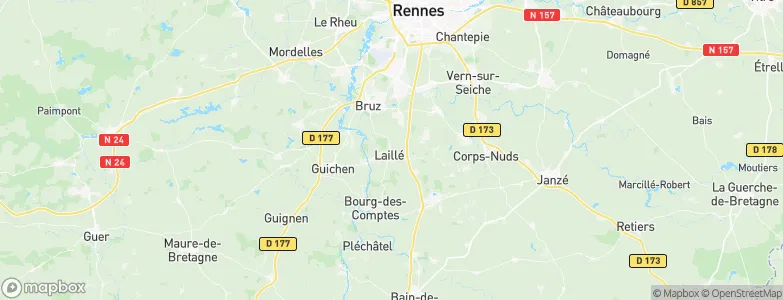 Laillé, France Map