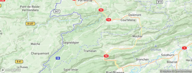 Lajoux, Switzerland Map