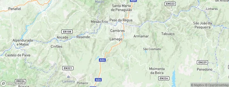 Lamego Municipality, Portugal Map