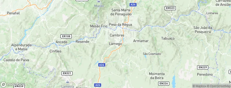 Lamego, Portugal Map